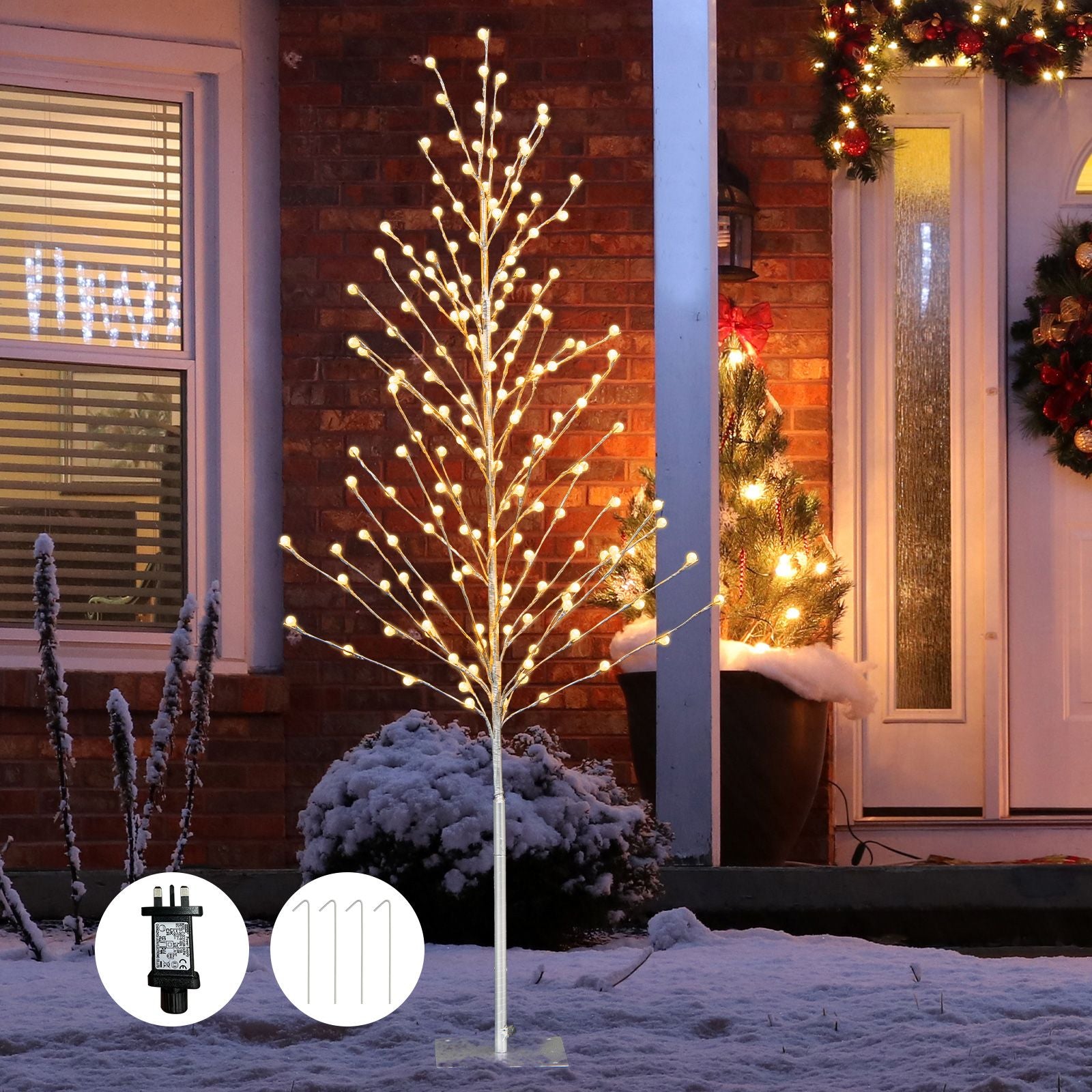 Light up your holidays with our stunning Christmas Birch Tree featuring 168 warm-white LED lights! 🎄✨