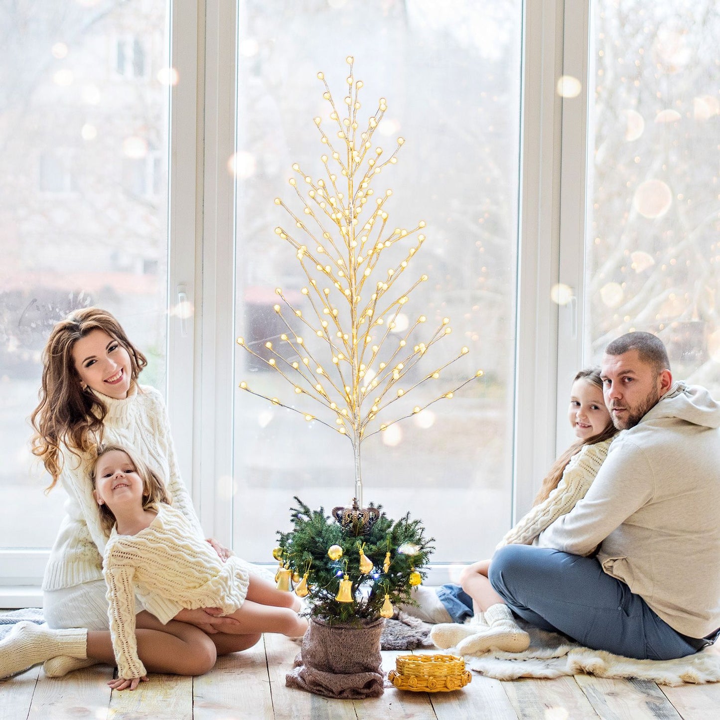 Light up your holidays with our stunning Christmas Birch Tree featuring 168 warm-white LED lights! 🎄✨